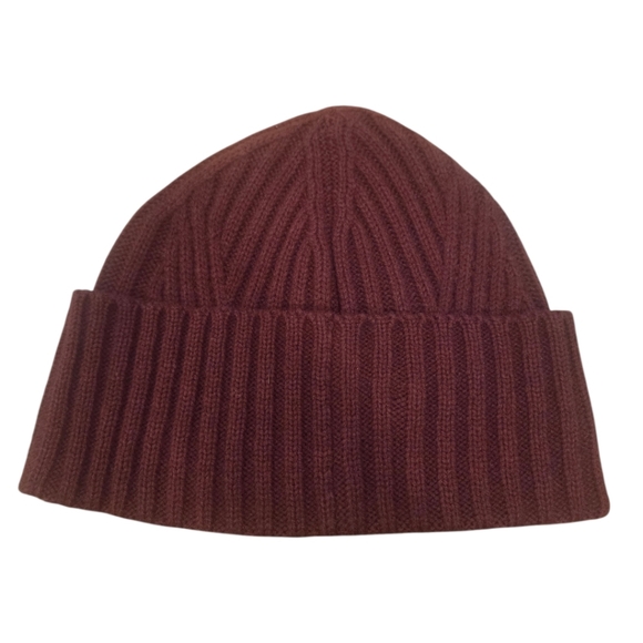 AllSaints Travelling Rib Cuff Beanie – Tawny Port Red - Picture 6 of 7